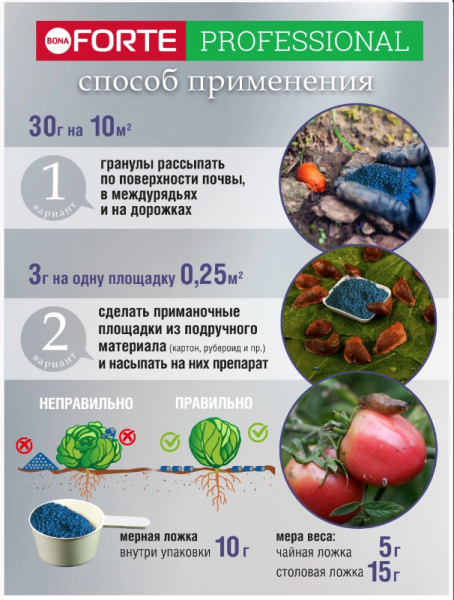 Bona Forte Супер гранулы от слизней и улиток, 500мл