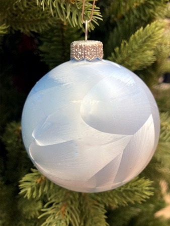 Шар елочный стекл. "Текстурный" 8 см, [66]