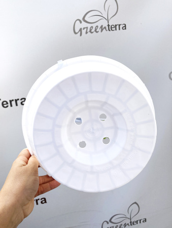 Кашпо подвесное, белое, ø 23см, высота 14см, объём 3.7л.