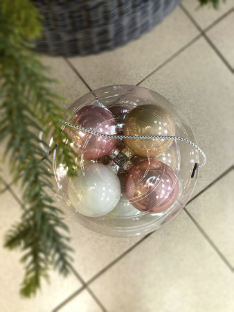 Набор шаров елочных стекл. Жемчужная Нежность 8см, 16шт [140792]