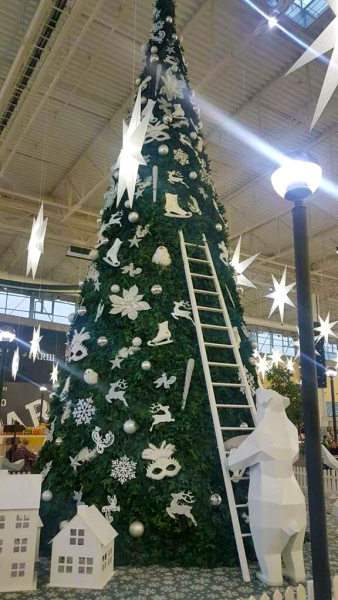 Большая уличная каркасная ель для 3D освещения 