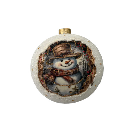 Шар елочный стекл. декупаж 12 см, [DQ1]