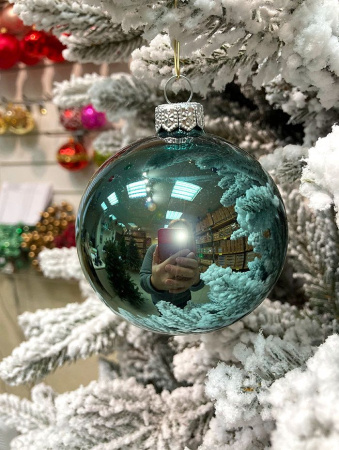 Шар елочный стекл. "Глянцевый" 8 см, [G-90]