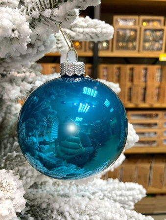 Шар елочный стекл. "Глянцевый" 8 см, [155]