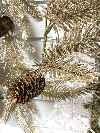 Украшение елочное Гирлянда золотая 130см [63054]