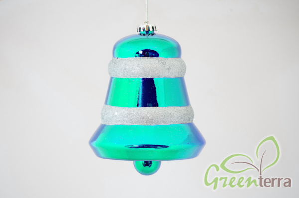 Украшение для больших ёлок "Объёмный колокольчик глянцевый" 25см, разные цвета