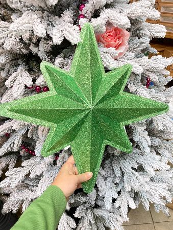 Украшение для больших ёлок "Звезда из двух половин" 40см, парча разные цвета Украшение для больших ёлок "Звезда из двух половин" парча 45см