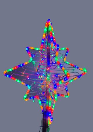 Верхушка-звезда из дюралайта, 60х60см, постоянное свечение с нитью