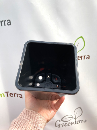 Горшок для рассады квадратный литой 1 л, 11*11*11 см (круглое дно)