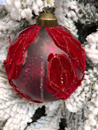 Шар елочный стекл. 10см [0634-13A/10]