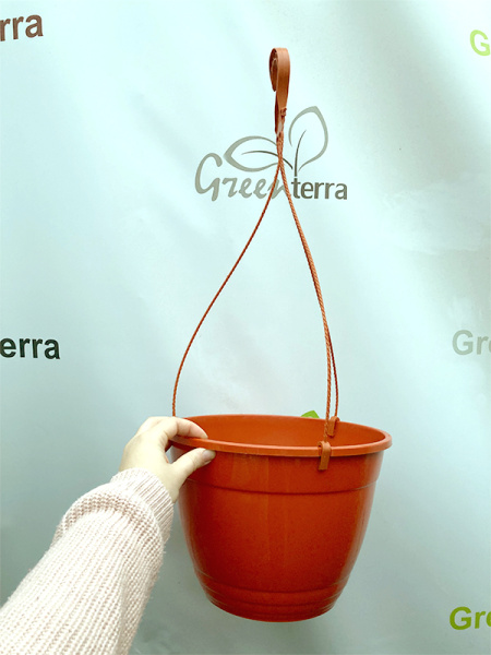 Кашпо подвесное, терракотовое, ø 27см, высота 19см, объём 7л. (Петуния)