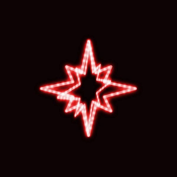 Верхушка-звезда из дюралайта, 60х60см, постоянное свечение