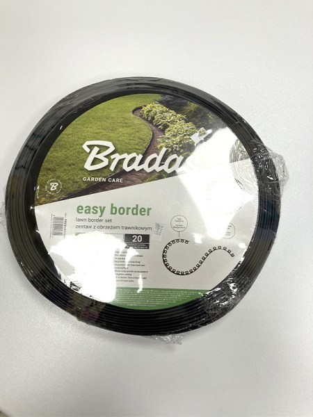 Комплект (бордюр 10м + 20 анкеров) для окантовки газона EASY BORDER, чёрный