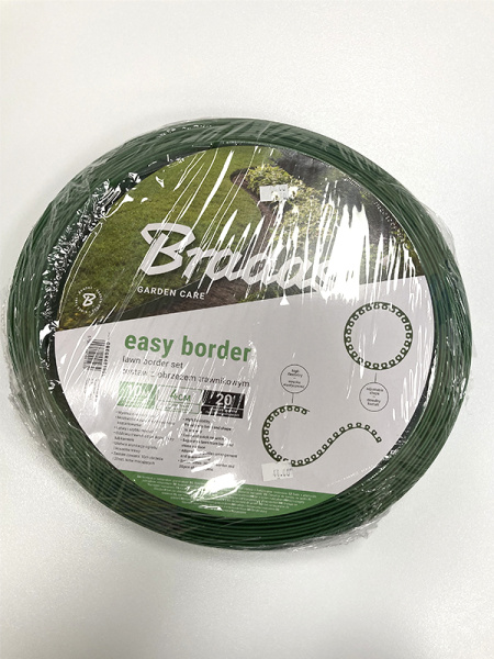 Комплект (бордюр 10м + 20 анкеров) для окантовки газона EASY BORDER, зелёный