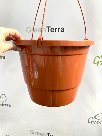 Кашпо Лира подвесное с дренажной вставкой, терра, ø 27см, высота 20.4см, объём 7л. [IK-7]