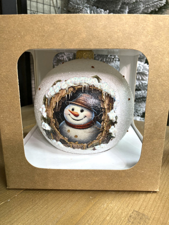 Шар елочный стекл. декупаж 12 см, [DQ1]