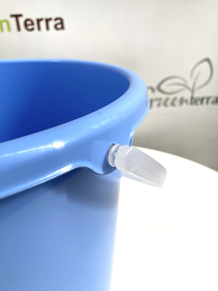 Ведро пластиковое с ручкой 10л, голубое