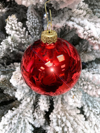 Шар елочный стекл. "Глянцевый" 8 см, [24]