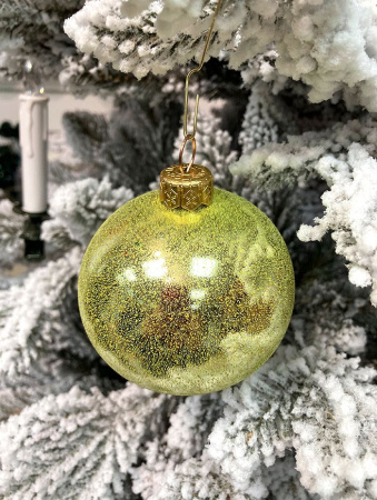 Шар елочный стекл. "Текстурный" 8 см, [G-213s]