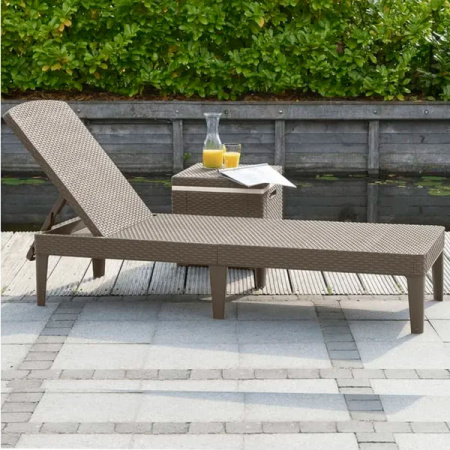 Лежак из искусственного ротанга Jaipur (box), капучино [235163]