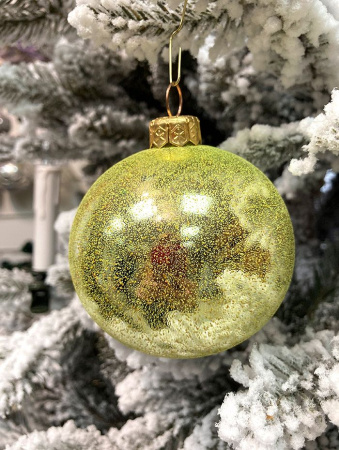 Шар елочный стекл. "Текстурный" 8 см, [G-213s]