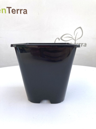 Горшок для рассады квадратный литой 1.5 л, 13*13*13 см, круглое дно