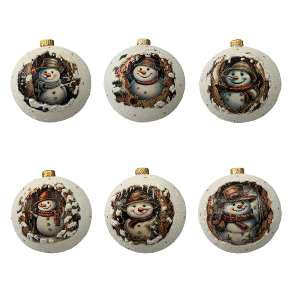 Шар елочный стекл. декупаж 12 см, [DQ1]