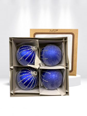 Набор шаров пластик. декор №10 разные цвета, 6см / 8см / 10см Шар пластиковый декорированный