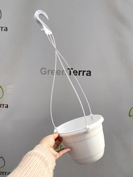 Кашпо подвесное, белое, ø 20см, высота 13.4см, объём 2.5л.