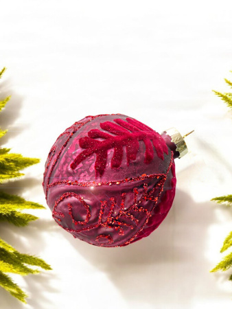 Шар елочный стекл. [5949-4]