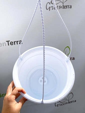 Кашпо подвесное, белое, ø 25см, высота 15см, объём 5л.