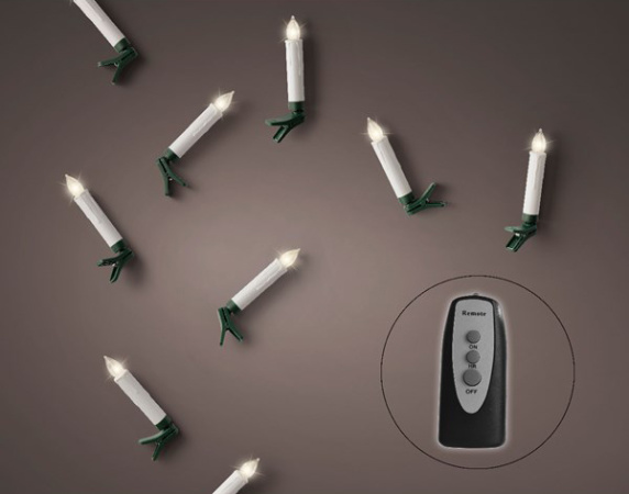 Светодиодная гирлянда Свечи беспроводные 10шт., таймер, IP-44 [494522]