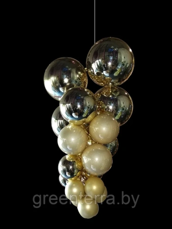 Украшение для больших ёлок "Гроздь из разных шаров" 50 см