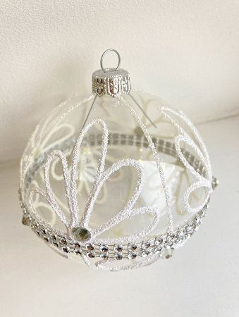 Шар елочный стекл. "Праздничный цветок" 6см