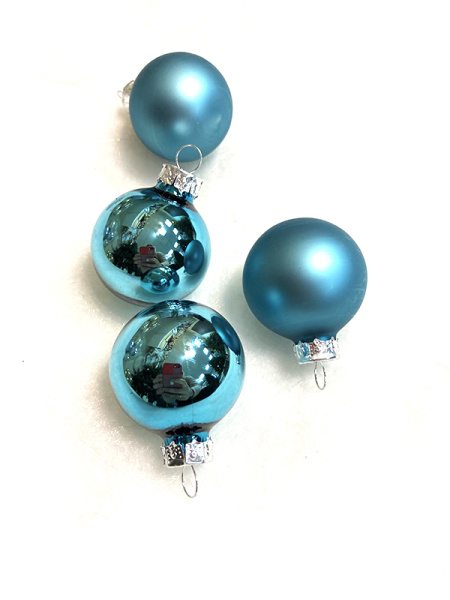 Набор стекл. шаров 3.5 см бирюзовый mix, 16 шт [2000227]