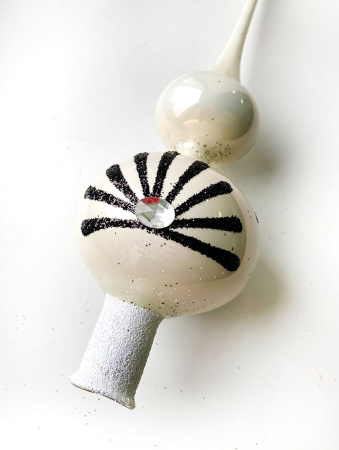 Верхушка стеклянная на елку, декорированная