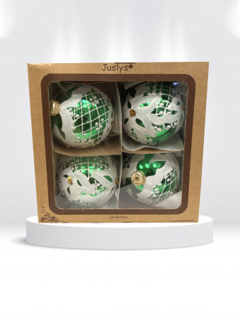 Набор шаров пластик. декор №7 разные цвета, 6см /  8см / 10см Шар пластиковый декорированный