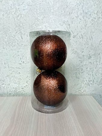 Шары пластиковые, парча коричневый Шары пластиковые, парча коричневый