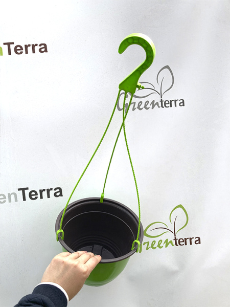 Кашпо подвесное формованное, салатовое 3.5л