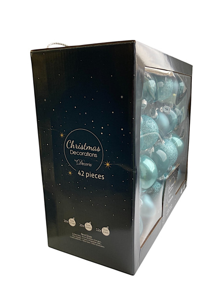 Набор шаров елочных стекл. Color Symphony: Голубой туман,  5-7см, 42шт [9149263]