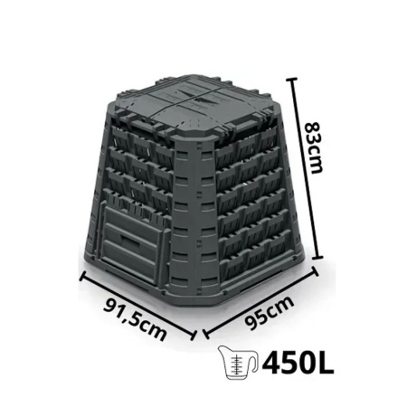 Компостер Evogreen Vario на 450 литров чёрный [IKEV450C-S411]