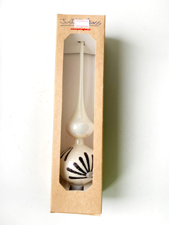 Верхушка стеклянная на елку, декорированная