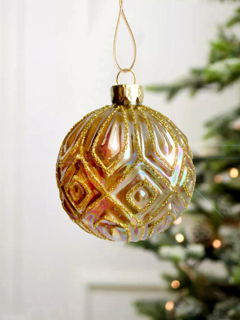 Шар елочный стекл. [5703-3]