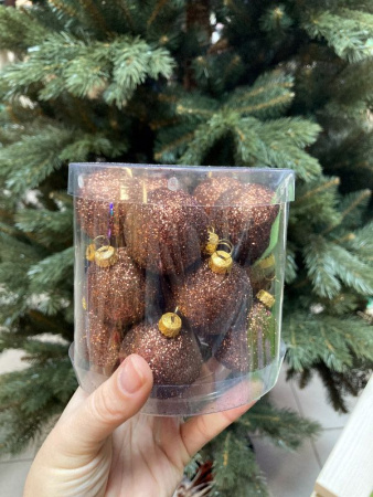 Шары пластиковые, парча коричневый Шары пластиковые, парча коричневый