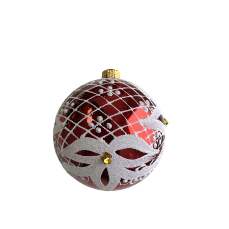 Набор шаров пластик. декор №7 разные цвета, 6см /  8см / 10см Шар пластиковый декорированный