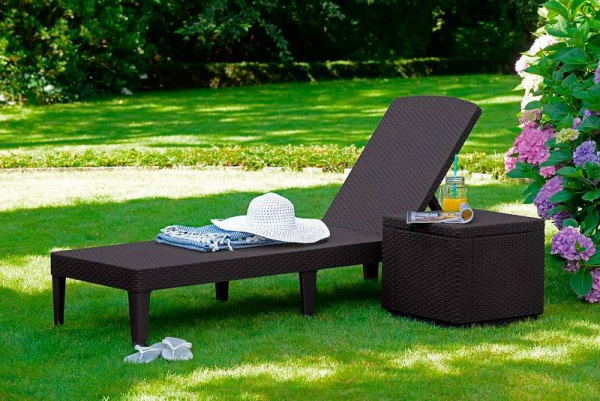 Лежак пластиковый JAIPUR, коричневый