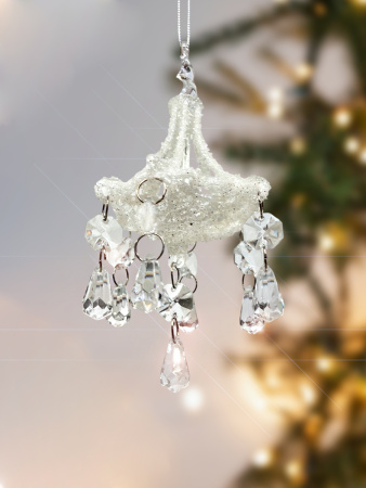 Игрушка елочная стекл. Хрустальная люстра 16 см [54302]