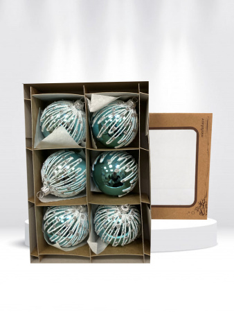 Набор шаров пластик. декор №13 разные цвета, 6см / 8см / 10см Шар пластиковый декорированный