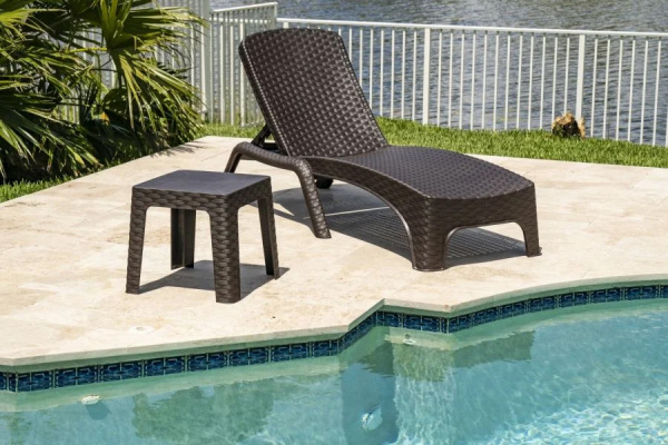 Лежак из искусственного ротанга Roma Sun Lounger, коричневый [03085]