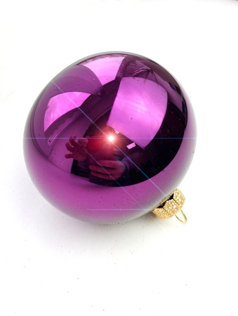 Шар елочный стекл. "Глянцевый" 8 см, [G-42]